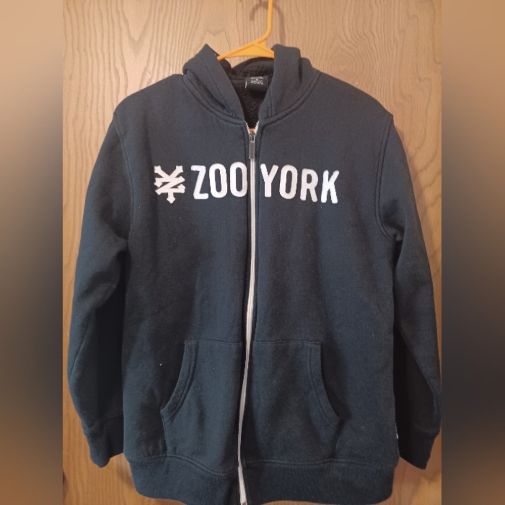 ZOO YORK Sherpa Line Zip Front Hoodie